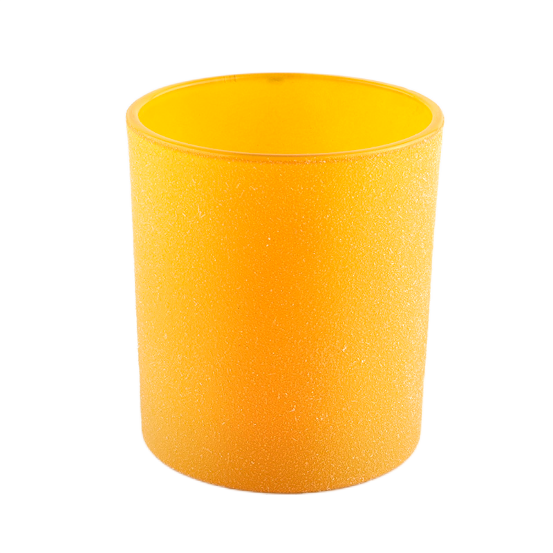 Pots de bougie en verre de récipient vide jaune en gros de 8 oz avec boîte-cadeau