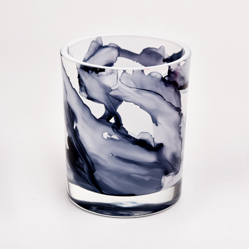 Nye unikke stearinlysglas 8 oz marmordekor glaskrukke til duftlys