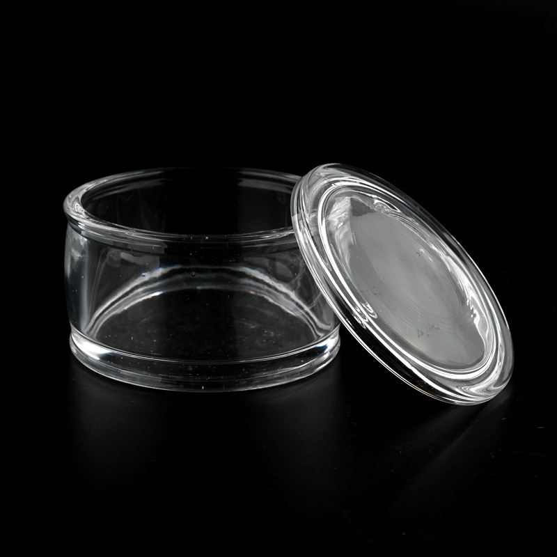 lille glas votive stearinlyskrukke med låg til rejser