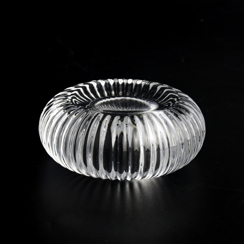 Wholesale 40ml  circular vertical edge effect  glass candle holders