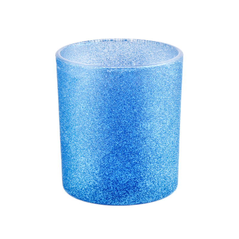 bougeoir en verre de luxe bleu pots de bougie en gros