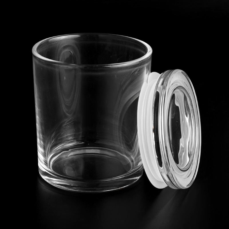 Próca Coinnle Gloine 530ml Le Lids Prócaí Coinnle Gloine Saincheaptha Coimeádán Candy Gloine le claibíní