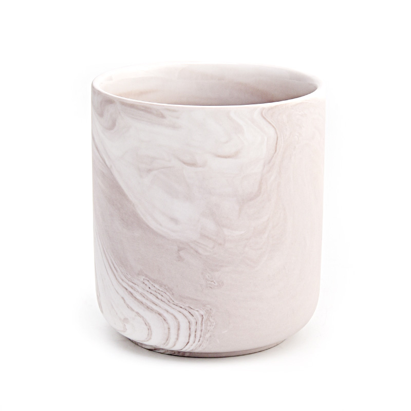 jarra de vela de mármore vazio de cerâmica de decoração para casa