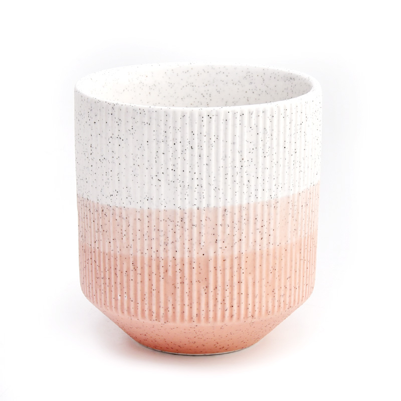 luxury stripe pattern matte ceramic candle holders