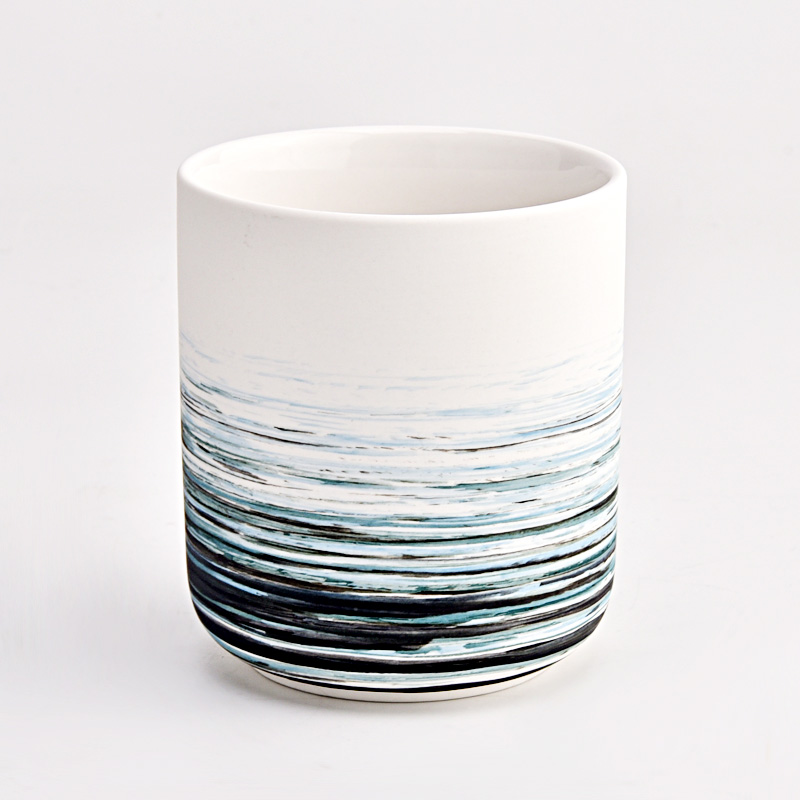 luxus matt weiß mit pinselfarbe leeres kerzenglas aus keramik