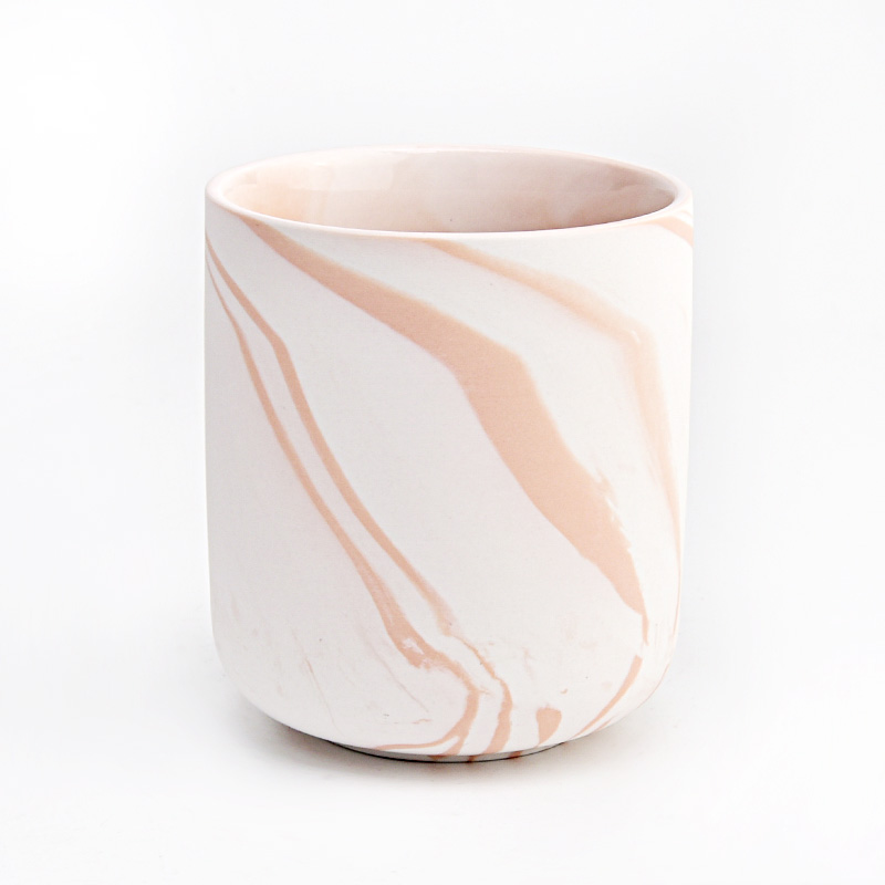marmoriertes Keramikgefäß mit rundem Boden für die Kerzenherstellung