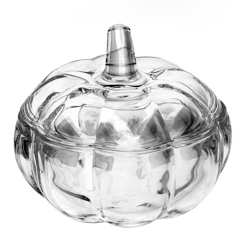 vaso di vetro trasparente contenitore di vetro zucca con coperchio