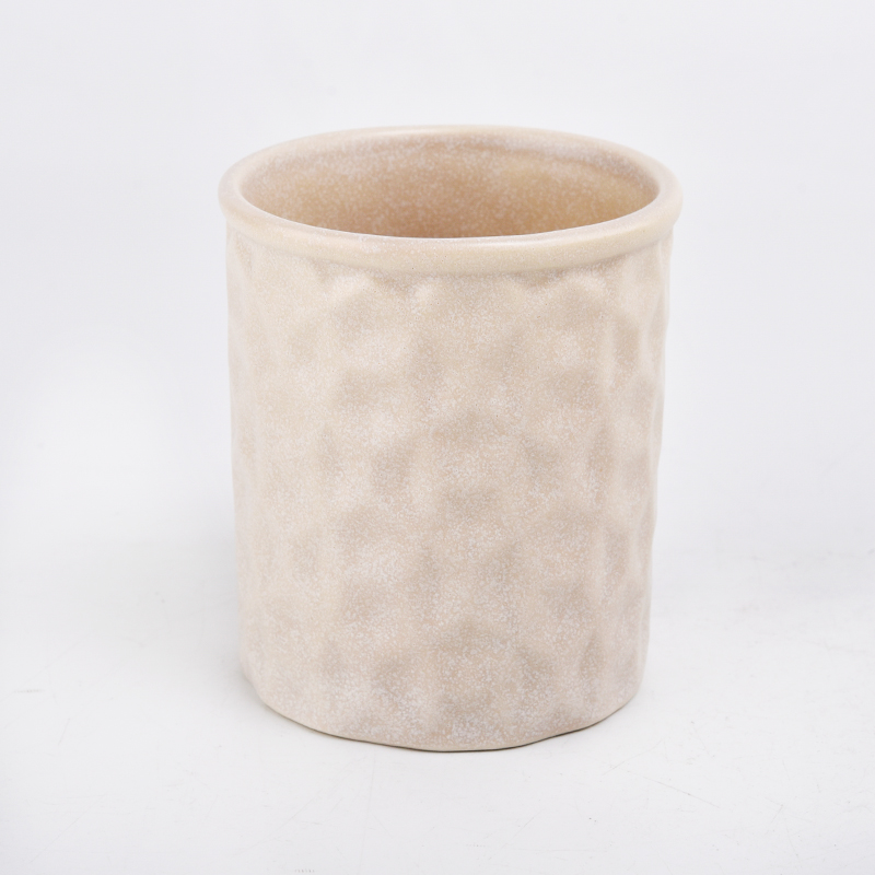 Hand-made Matte Ceramic Candle Vessels Suppliers Ceramic Candle Jar For Candle Making
