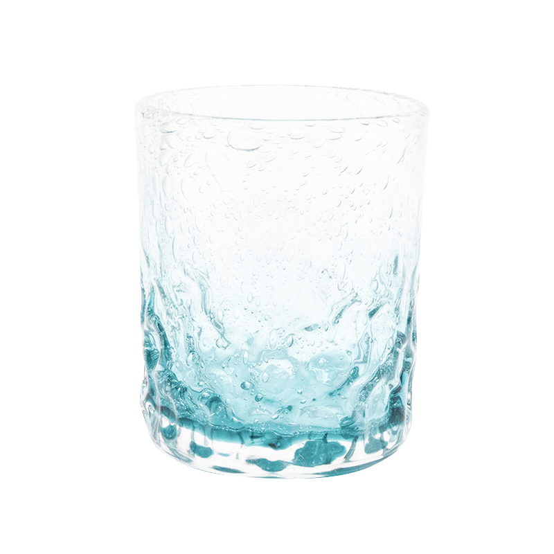 blå stearinlysglas håndlavet stearinlysglas i glas med boligindretning