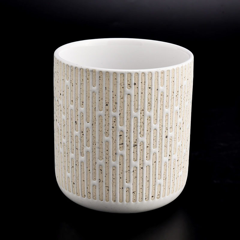 Prispôsobené vzorové keramické nádoby na sviečky Nový príchod keramické nádoby na sviečky na výrobu vosku