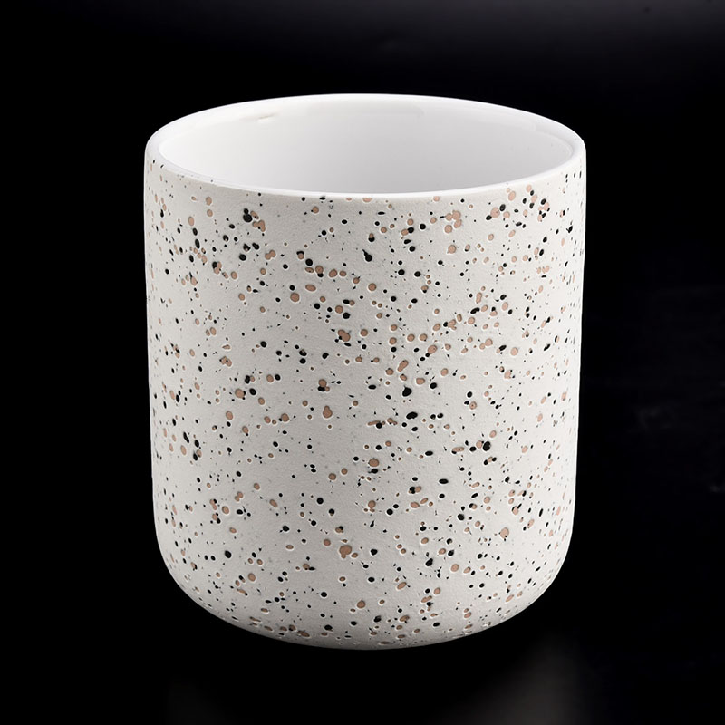 Unikāli plankumi keramikas sveču trauki 10 unces 11 unces aromātiskā vaska keramikas sveču burkas vairumtirdzniecība
