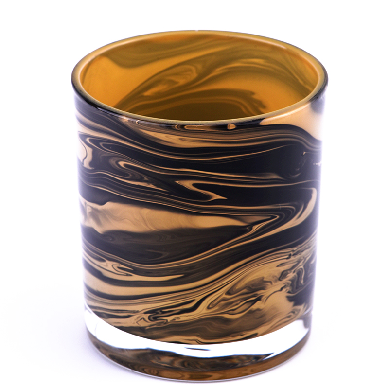 hot sale Βάζα κεριών 10oz από διαφανές γυαλί με έργα τέχνης