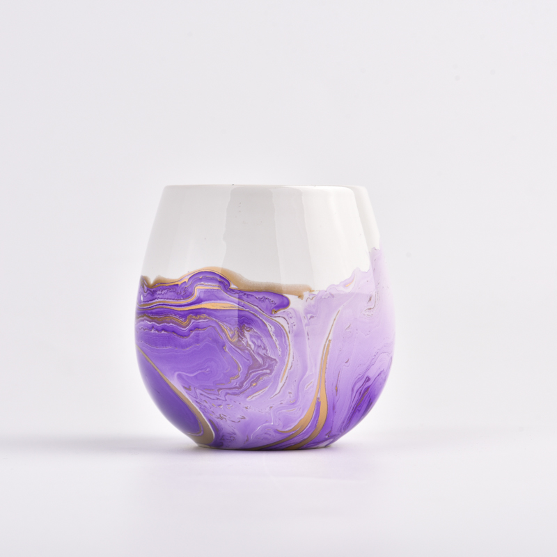prispôsobené 15oz keramické poháre na sviečky s ručne maľovanými