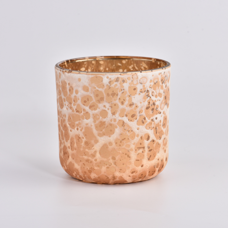 frascos de vidro para decoração de casa fornecedor de vasos de velas de vidro galvanizado a ouro