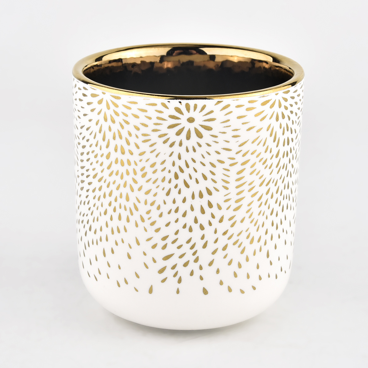 Borcane de lumânări ceramice personalizate de 400 ml cu aurire electrică