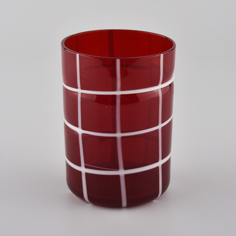 hot sale borosilicate candle jars red glass candle holders for candle making
