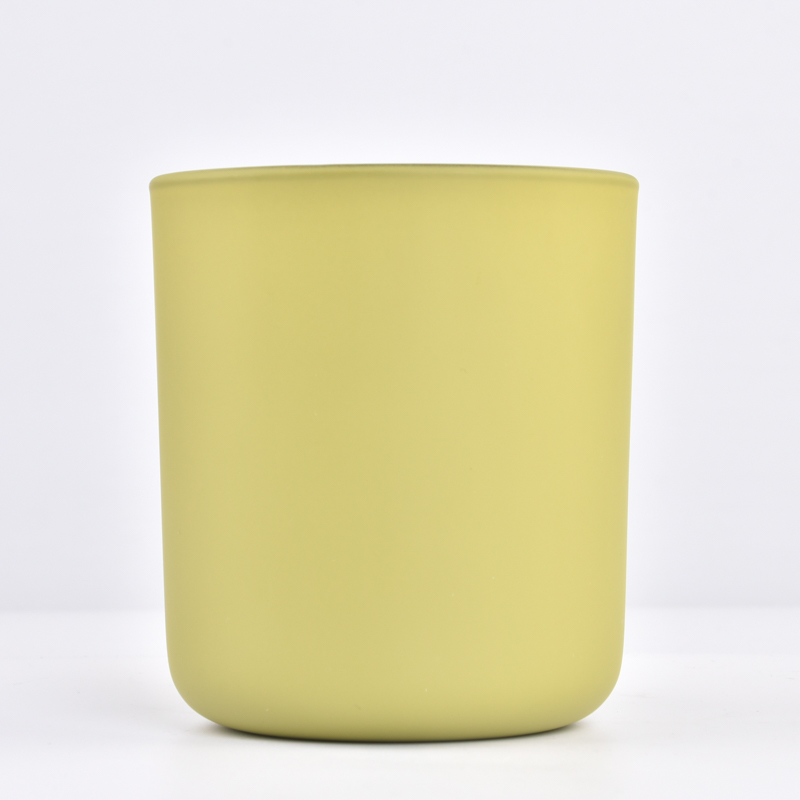 luxury 500ml  matte glass candle holders with round bottom