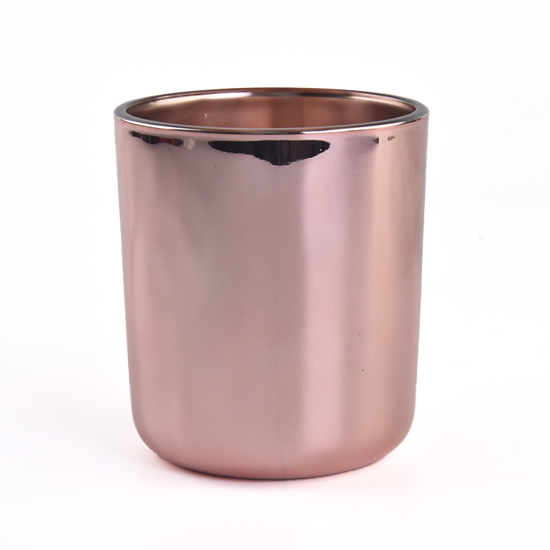 Popular 500ml metal effect on the glass candle holder and matched glass bottle for wholesale