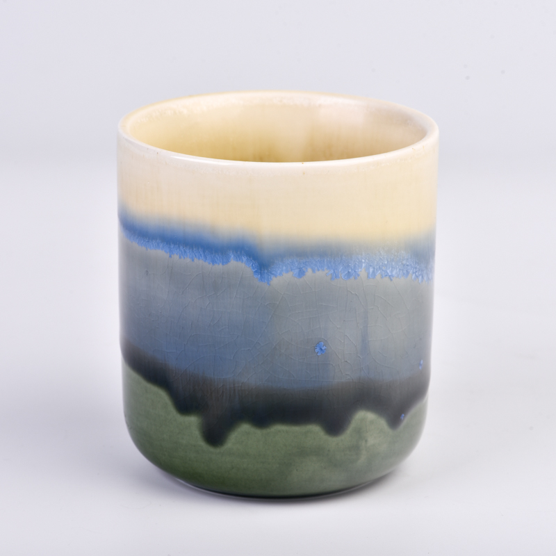 home decor artwork painting 9oz ceramic candle jar