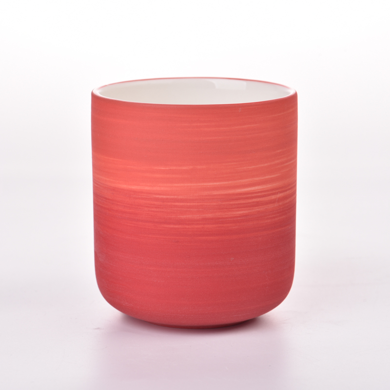 Recipiente de vela de cerámica de 10 oz con patrón de remolino de colores