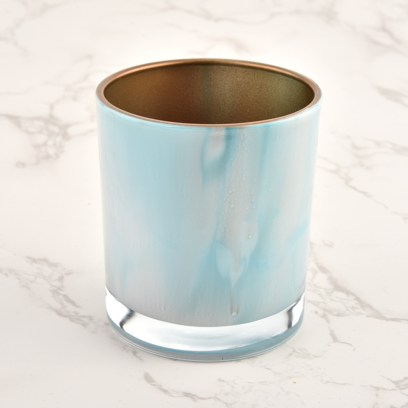 Luxury interior spray gold glass candle jar custom gift