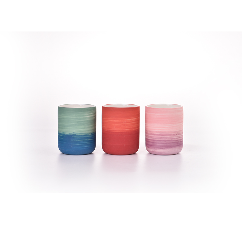 Wholesale 10OZ 12OZ customized deco on the popular shape ceramic candle jar