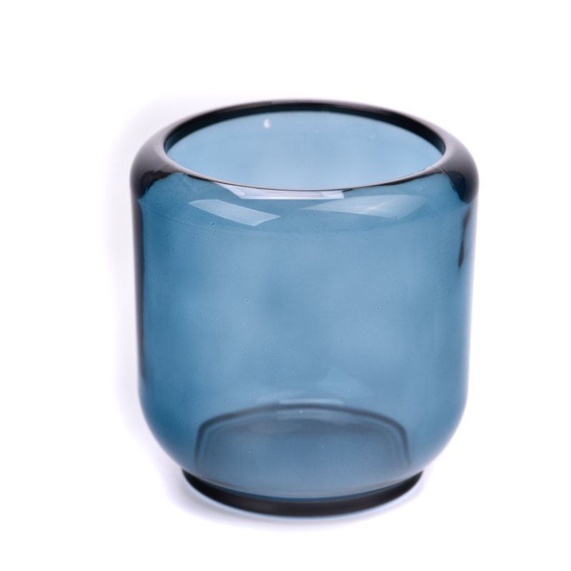 home decor transparent green glass candle container - COPY - 42utu6