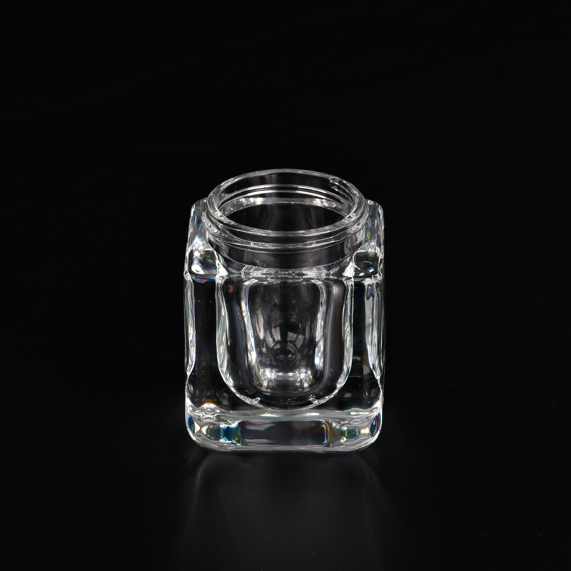 Klares, beliebtes quadratisches 2-Unzen-Glasgefäß für die Heimdekoration
