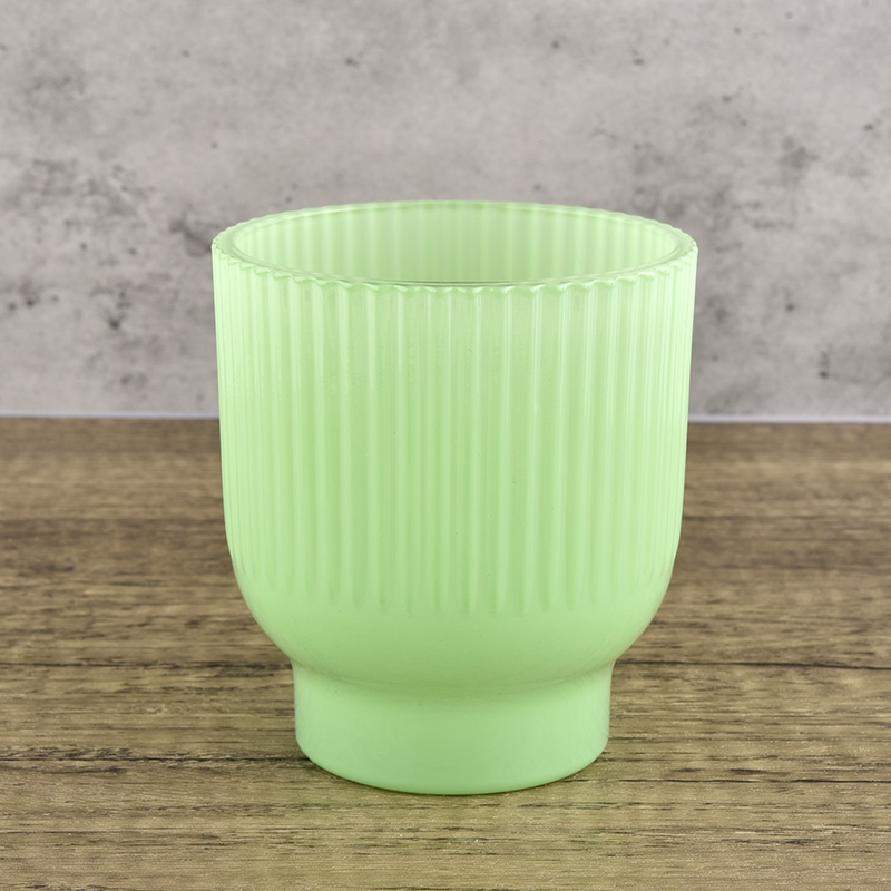 Modern decoration green glass candle jar luxurious empty