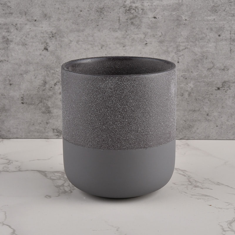 Custom grey ceramic candle jar container luxury candle holder decoration wholesaler