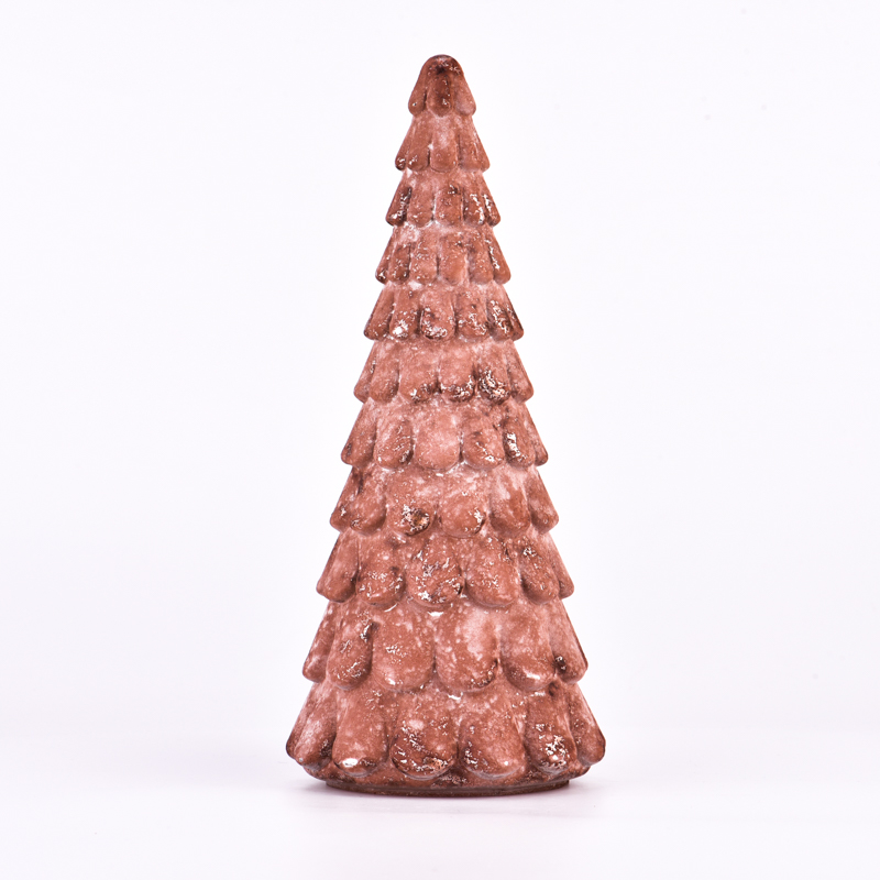 drsný povrch s povrchovou úpravou aerugo sklenená dóza v tvare vianočného stromčeka