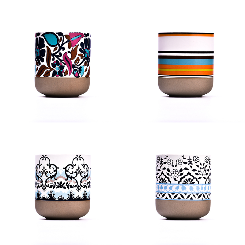 Proveedor de portavelas de cerámica de lujo personalizado de 400 ml con decoración personalizada de la serie Spring para decoración del hogar