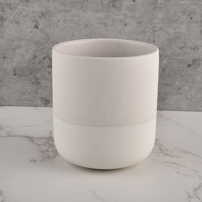 Custom Modern Cylinder Ceramic Candle Jar For Candle Making