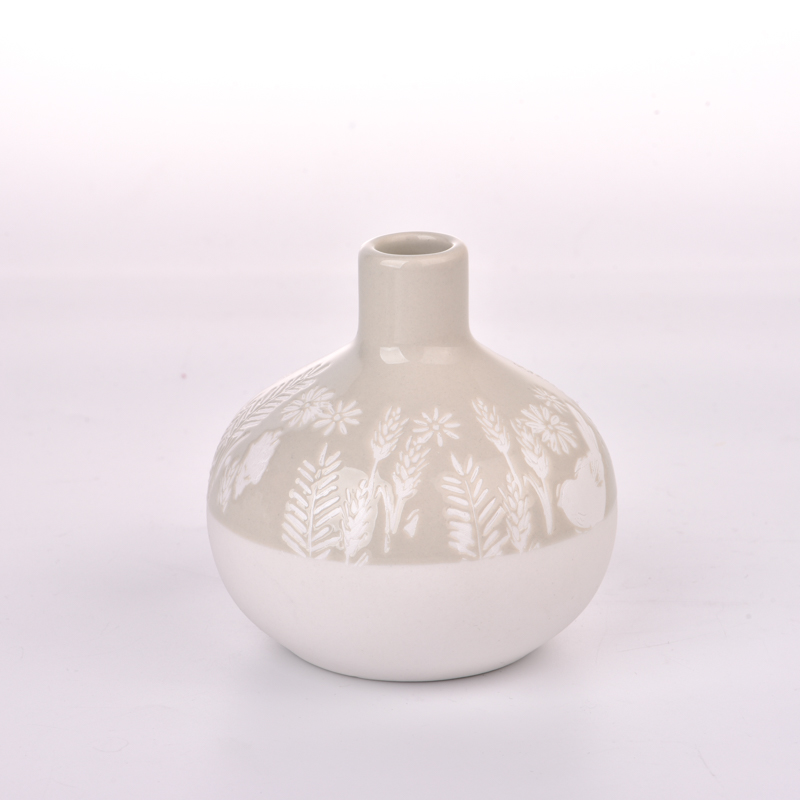 Newly flower pattern ceramic diffuser bottles for home fragrance - COPY - k2h77l