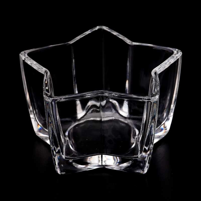 Castiçal de vidro recém personalizado em forma de estrela de cinco pontas para fornecedor