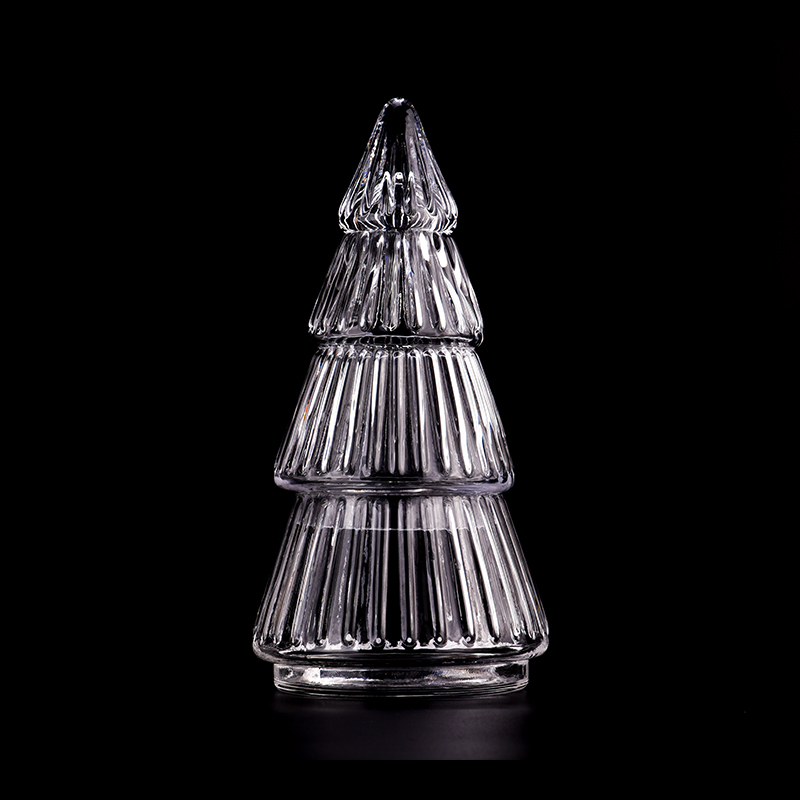新しく卸売用のクリスマス ツリーの形のガラス キャンドル ホルダー