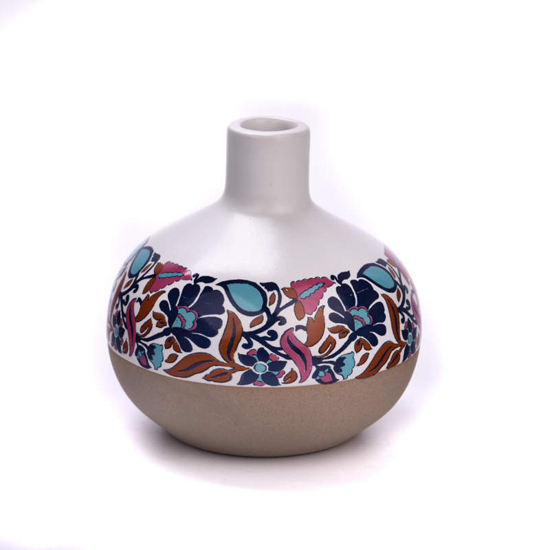 Decal printing on ceramic diffuser bottles for oil fragrance