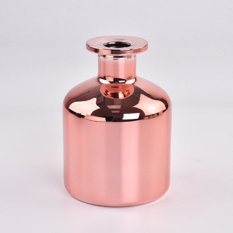 Bottiglia di vetro con diffusore a lamella in vetro da 258 ml di lusso alla moda in oro rosa