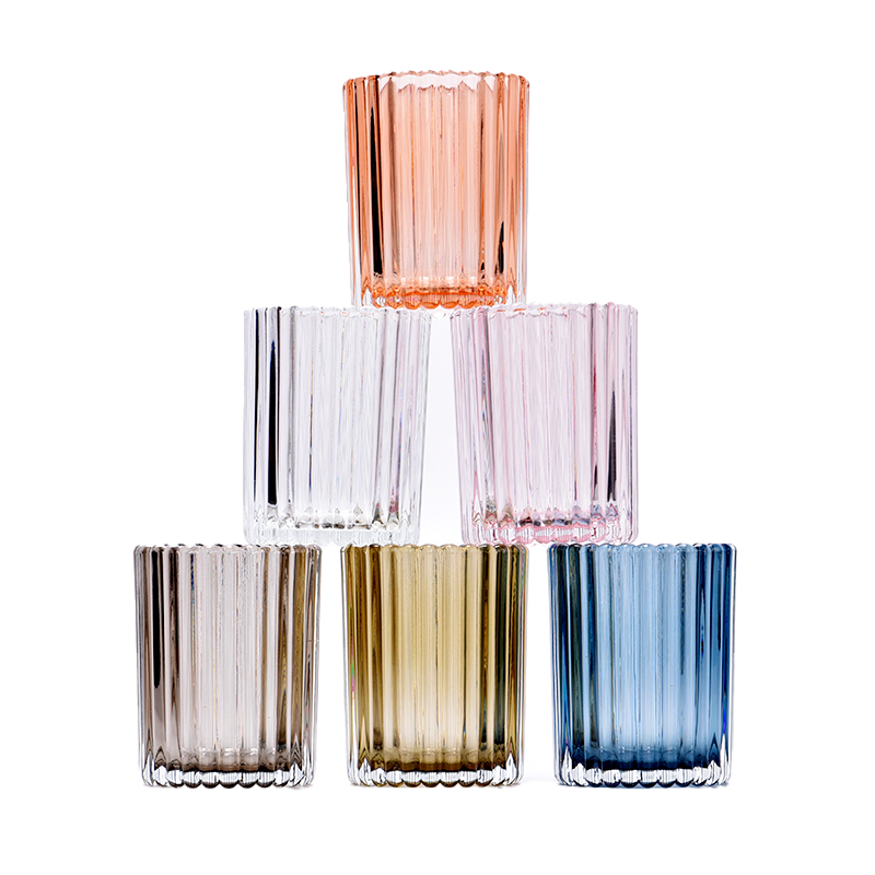 300ml Ribber Glass Candle Jars Borong