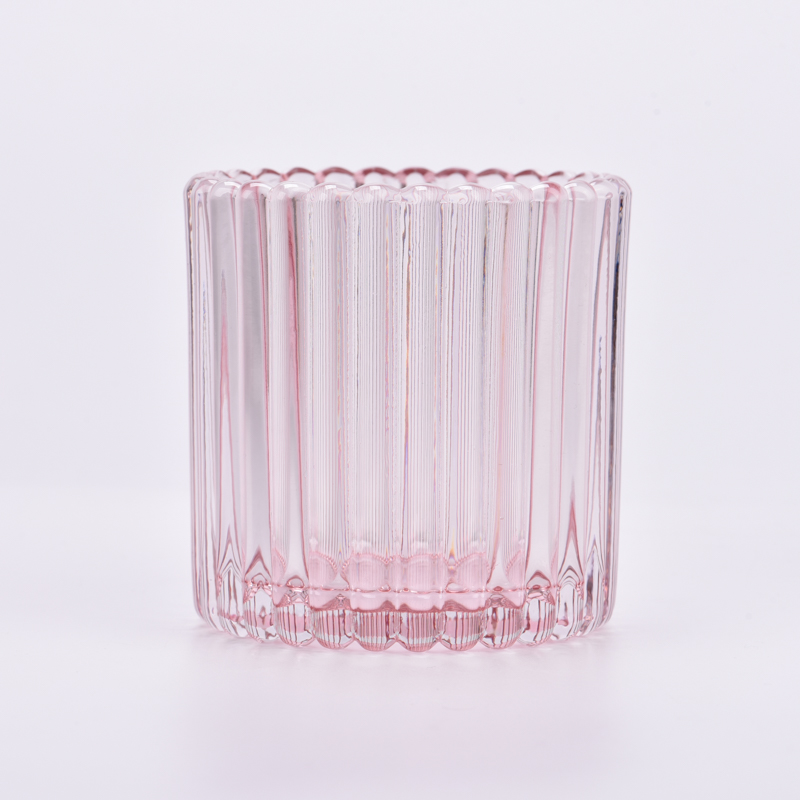 Decorative for Wedding Glass Candle Jars Pink Glass Candle Holders