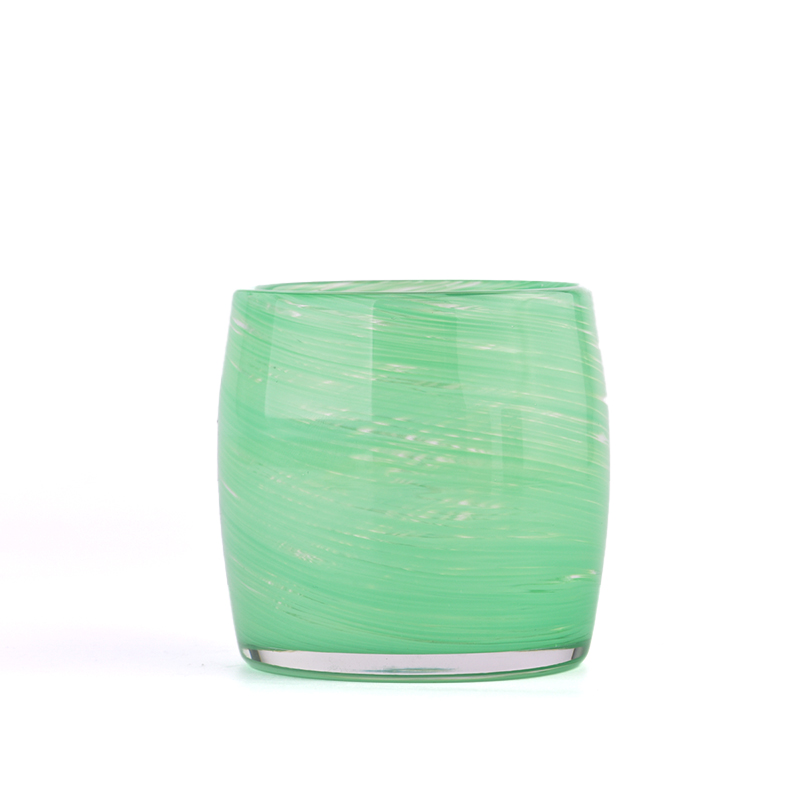 手工制作彩色空玻璃蜡烛罐用于蜡烛制作批发