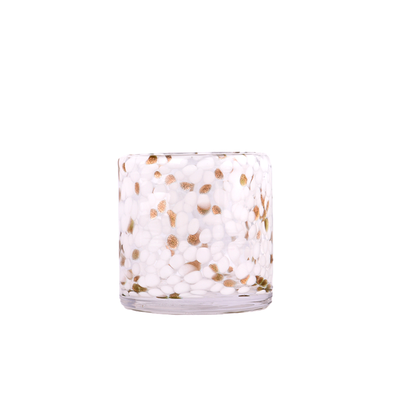 Tarro de vela de cristal de punto colorido hecho a mano para proveedor de fabricación de velas