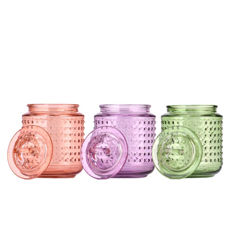 Bubble glass jars and lids for candle making from Sunny