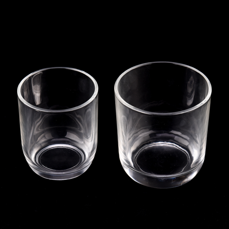 Popular 8oz 10oz 12oz round bottom glass jar clear glass candle vessel for home deco