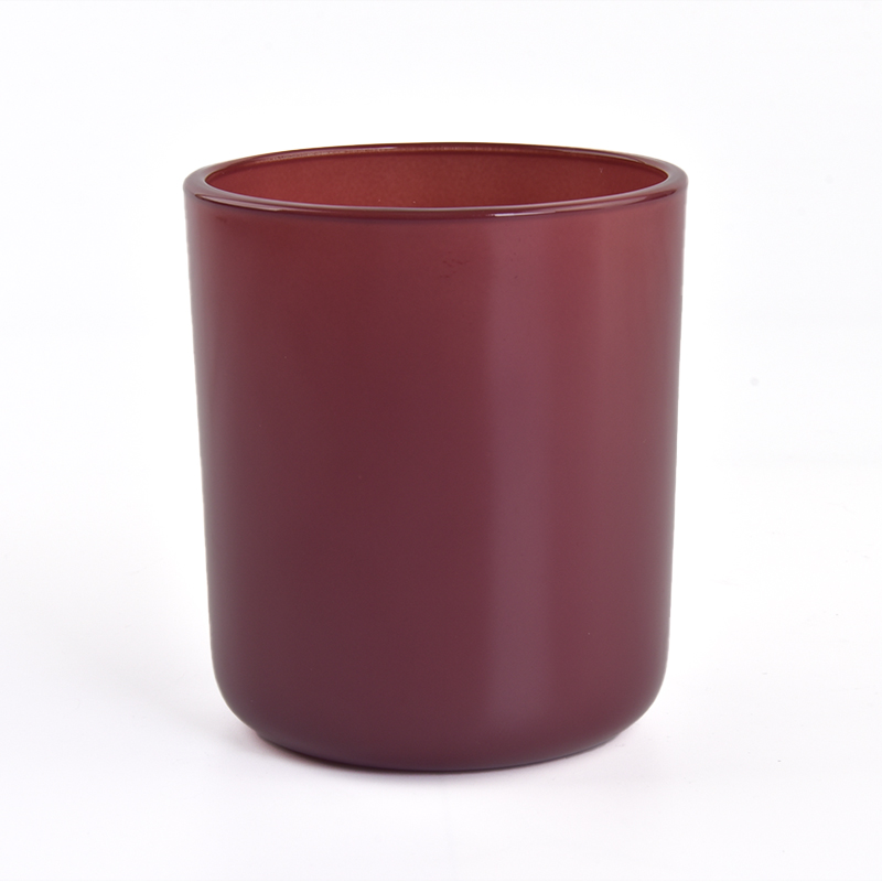 Hot sale 500ml shiny amber color round bottom glass candle jar for supplier - COPY - 38nc78