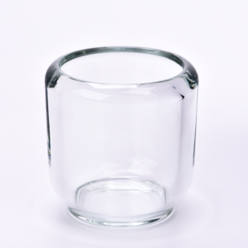Custom na Empty Round Clear Glass Luxury Candle Jar Para sa Paggawa ng Kandila