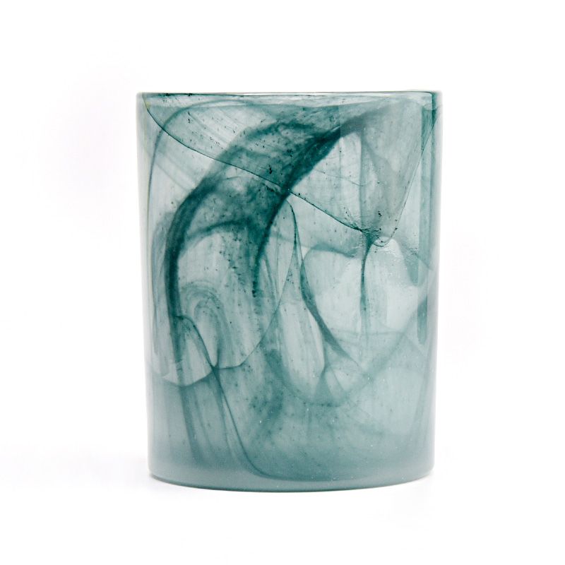 10oz ръчно изработен уникален стъклен буркан за свещи с домашен декор