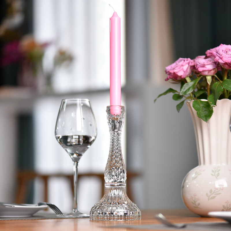 Wholesale Creative Glass Candle Holder Hotel Home Table Wedding Decoration Tall Glass Candlestick