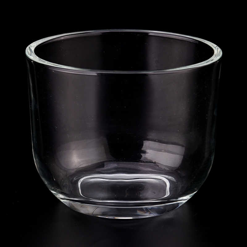 Tarros de vela de vidrio con cuenco de vela de vidrio de fondo redondo de 16 oz