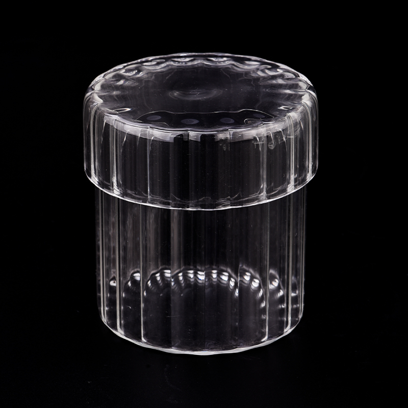 550ml borosilicate glass candle jars with lids and candle holders